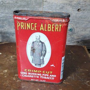 Prince Albert Crimp Cut Tobacco Tin - Mid 20th Century
